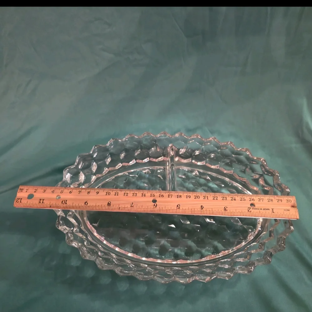 Vintage Sectioned Relish Dish. UV reactive.